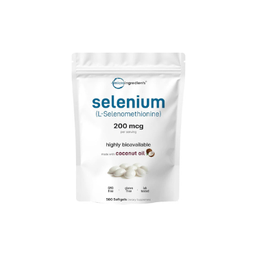 Selenium Supplement 200mcg, 500 Softgels with Coconut Oil