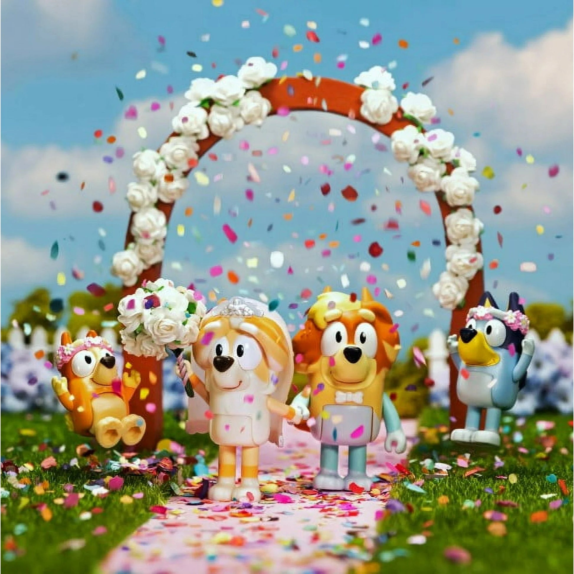 Bluey 4-Pack Wedding Figures, Includes Uncle Rad, Frisky, Bluey and Bingo, Toys for Kids 3-6 Years nirvanaguru
