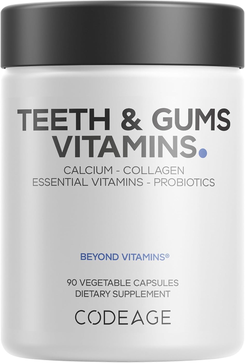 Codeage Teeth & Gums Vitamins + Oral Probiotics Supplement for Mouth - Whole Food Calcium, Collagen, Potassium, Vitamin C, D3, K2, Zinc – Oral Care & Dental Multivitamin Supplements - 90 Capsules - Nirvana Guru
