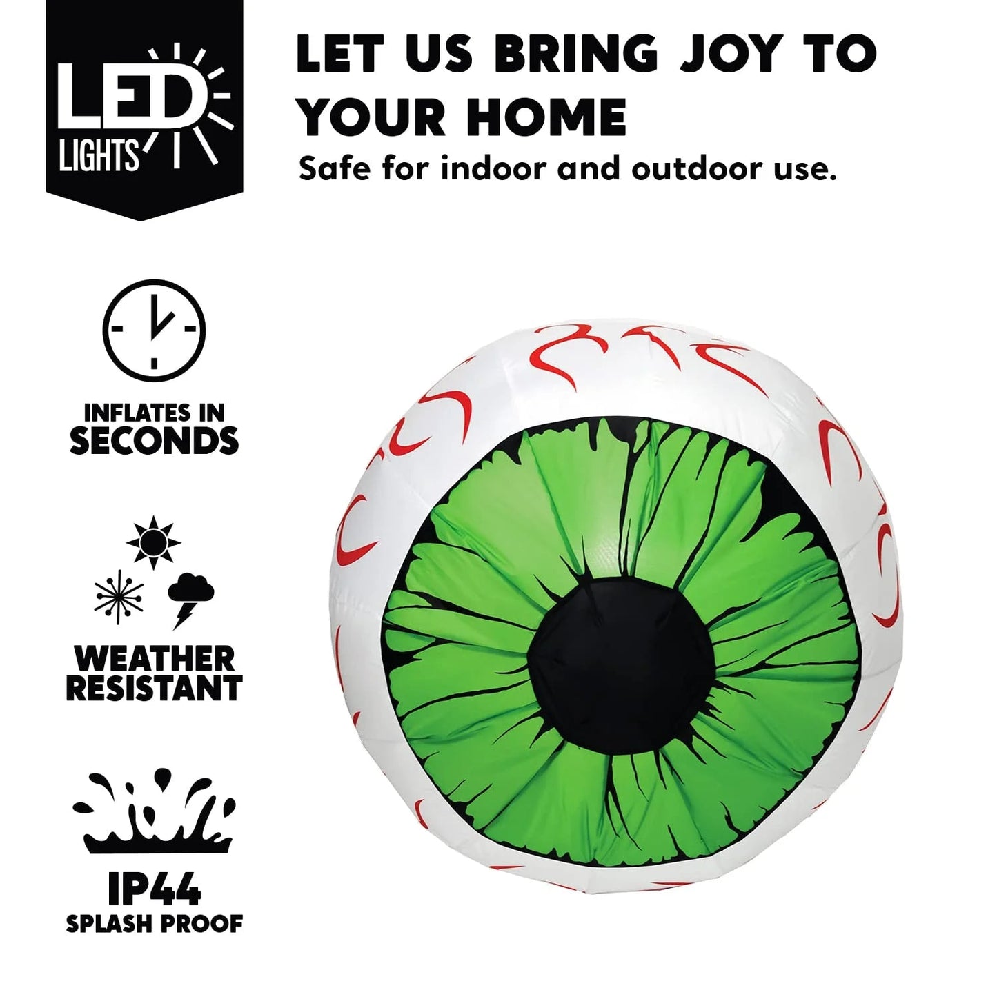 Joyfy 2 Pack Halloween Inflatable Huge Green Eyeballs with Build-in LEDs Halloween Blow up Yard Decorations,3 FT Diameter nirvanaguru