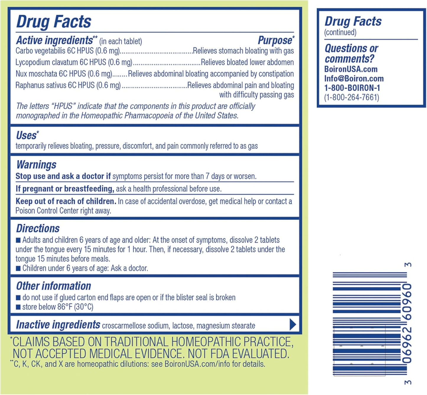 Boiron Gasalia Tablets for Relief from Gas Pressure, Abdominal Pain, Bloating, and Discomfort - 60 Count - Nirvana Guru