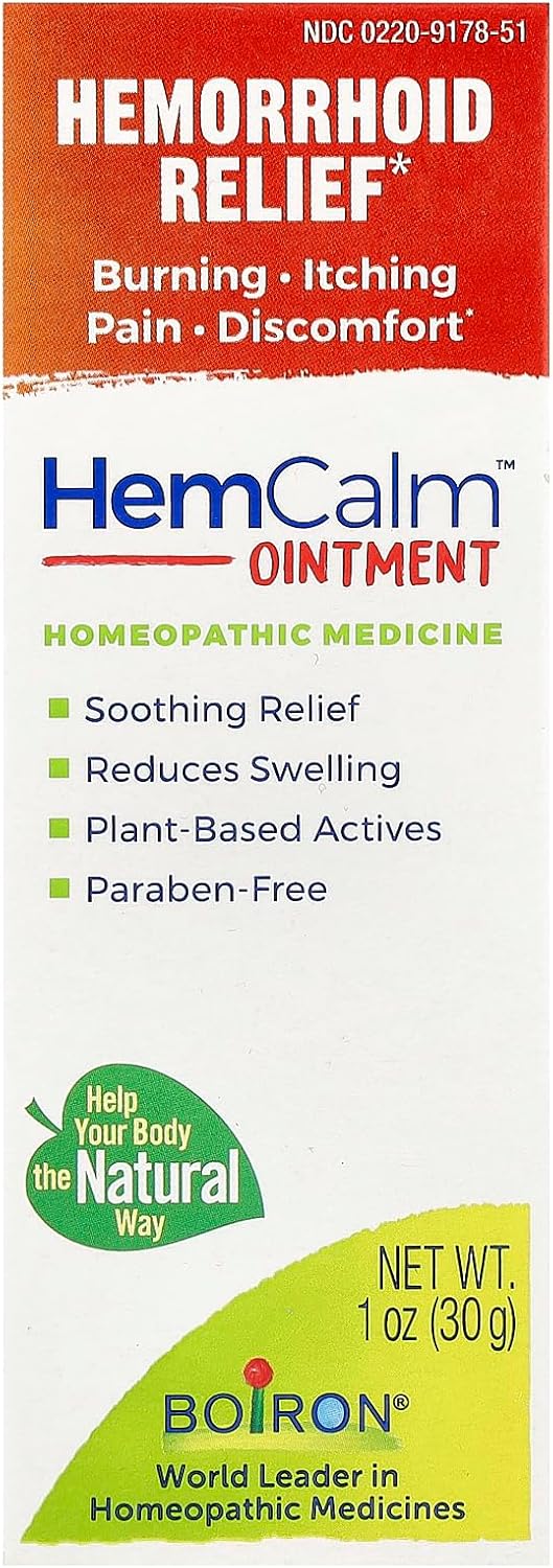 Boiron HemCalm Ointment for Hemorrhoid Relief of Pain, Itching, Swelling or Discomfort - 1 oz - Nirvana Guru