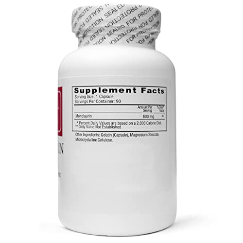 Ecological Formulas 600 mg Monolaurin - Two Individually Sealed Bottles 180 Count - Nirvana Guru