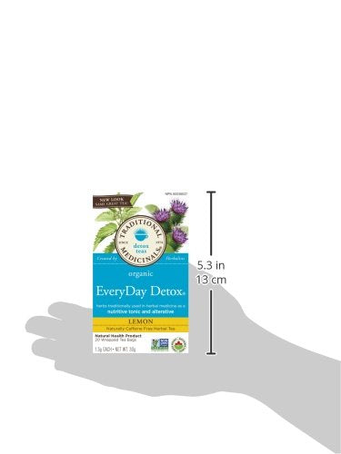Traditional Medicinals Tea, Organic Everyday Detox Lemon, Supports Healthy Skin & Liver Function, Detox, 16 Tea Bags - Nirvana Guru