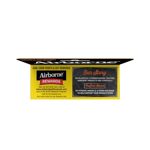 Airborne 1000mg Vitamin C With Zinc Effervescent Tablets, Immune Support Supplement With Powerful Antioxidants Vitamins A C & E - 20 Fizzy Drink Tablets, Zesty Orange Flavor Nirvana Guru