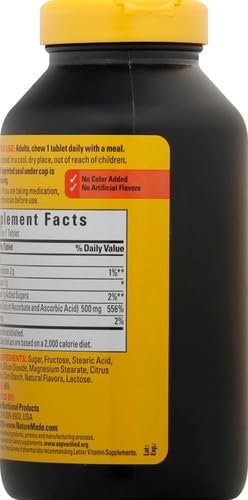 Nature Made Chewable Vitamin C 500 mg, Dietary Supplement for Immune Support, 150 Tablets, 150 Day Supply - Nirvana Guru
