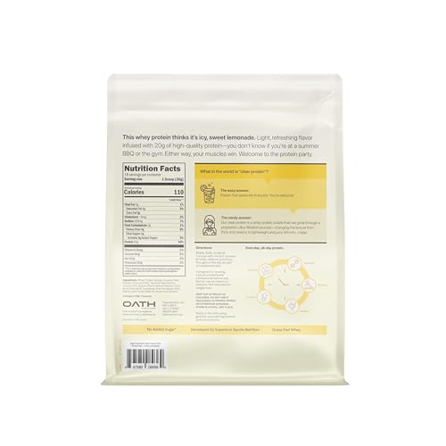 Clear Whey Isolate Protein Powder, Frosty Lemonade, 20g Complete Protein per Serving, No Added Sugar, Grass-Fed, 21 Servings Nirvana Guru