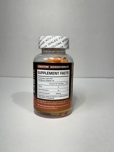 Creatine Monohydrate Gummies 5000mg for Men & Women, Chewables Creatine Monohydrate for Muscle Strength, Muscle Builder, Energy Boost, Pre-Workout Supplement(90 Count)-Strawberry.