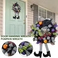 Halloween Wreath with Hat Legs Pumpkin Door Hanging Garland Front Door for Halloween Decorations nirvanaguru