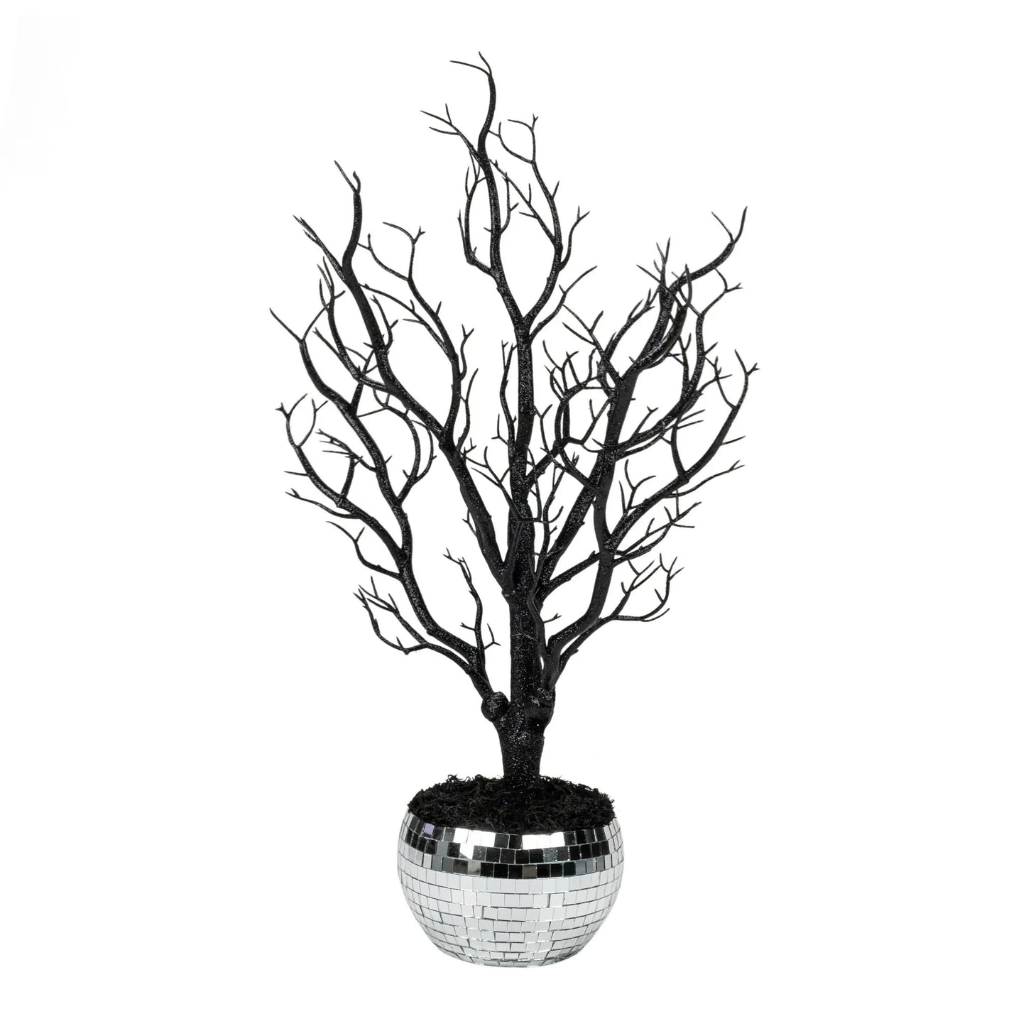 Ghostly Disco Tree Tabletop Decor, Silver & Black, 18", Halloween by Way To Celebrate nirvanaguru