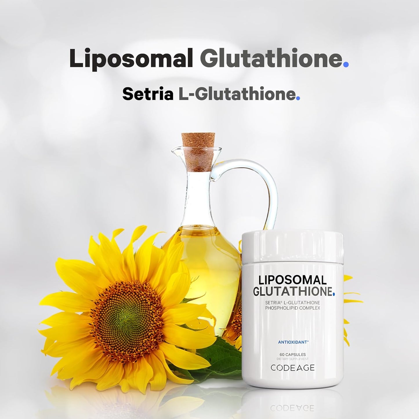 Codeage Liposomal Glutathione Supplement - Pure Reduced Setria L-Glutathione, Liposomal Delivery, Phospholipid Complex - Encapsulated Glutathione Powder Pills - Vegan, Non-GMO - 60 Capsules - Nirvana Guru