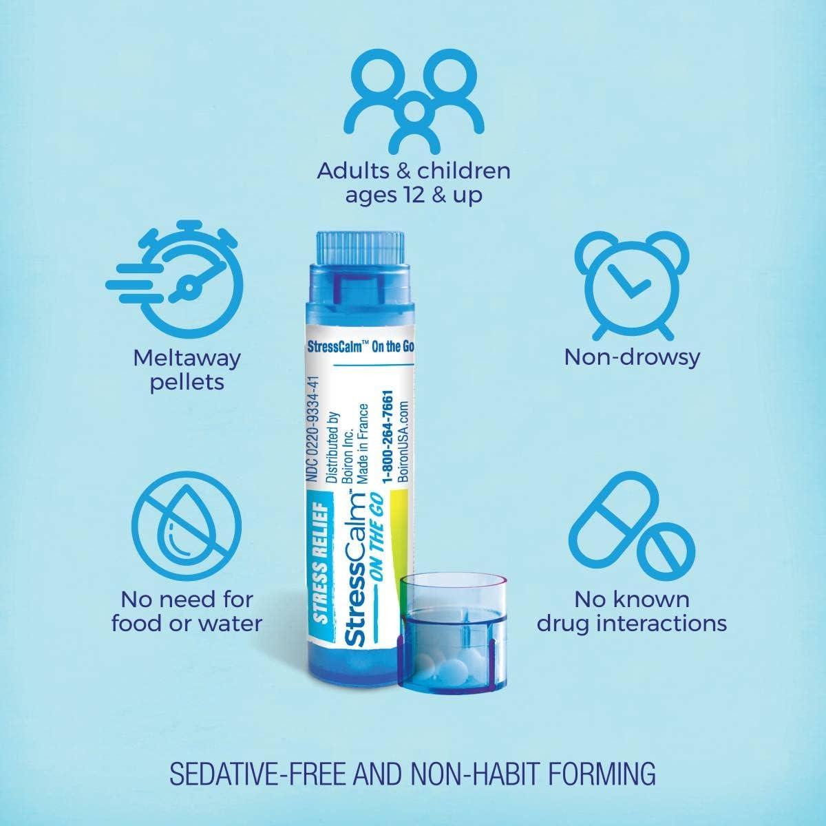 Boiron SleepCalm Kids Liquid Doses Sleep Aid for Deep, Relaxing, Restful Nighttime Sleep - Melatonin-Free and Non Habit-Forming - 15 Count