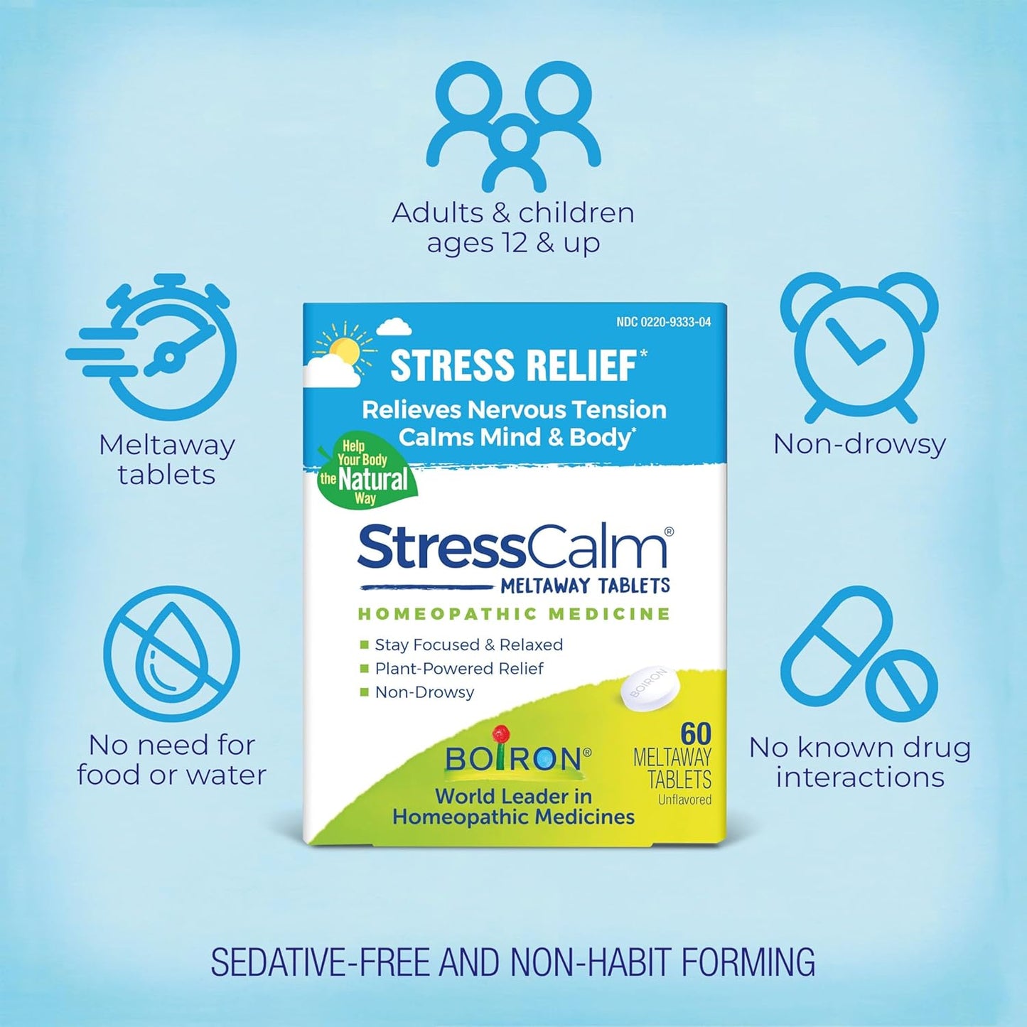 Boiron StressCalm for Relief of Stress, Anxiousness, Nervousness, Irritability, and Fatigue - 60 Count - Nirvana Guru