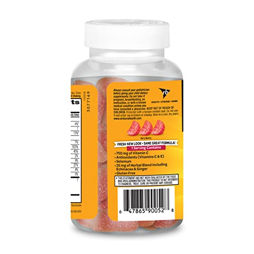 Airborne 750mg Vitamin C Gummies For Adults, Immune Support Supplement with Powerful Antioxidants Vitamins C & E - 42 Gummies, Very Berry Flavor Nirvana Guru