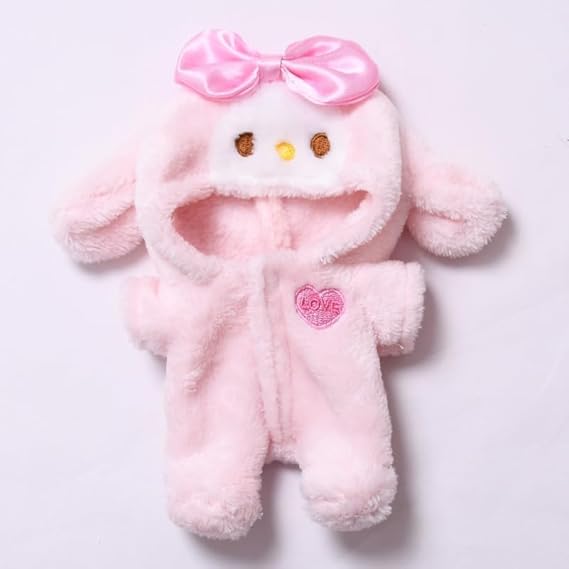 17cm Clothes Set(NO Doll), Hat & Overalls Set for 17cm Accessories Suit,Cute Stylish Clothing Suit for Doll Dress up (Plush Pink) nirvanaguru