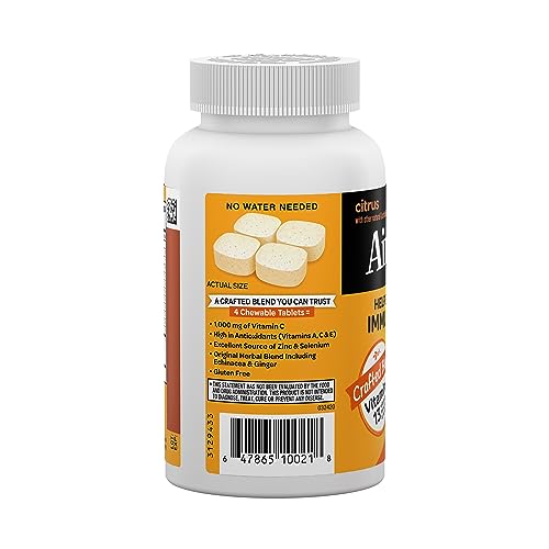 Airborne Vitamin C 1000mg (per Serving) - Citrus Chewable Tablets (116 Count in a Bottle), Gluten-Free Immune Support Supplement, with Vitamins A C E, Zinc, Selenium, Echinacea, Ginger, Antioxidants Nirvana Guru