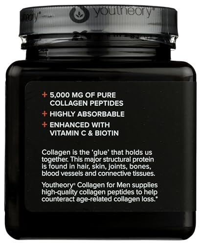Youtheory Men's Collagen - 5,000 mg Collagen - Daily Supplement for Men - for Hair & Skin Support* - Gluten, Soy & Dairy Free - 290 Tablets - Nirvana Guru