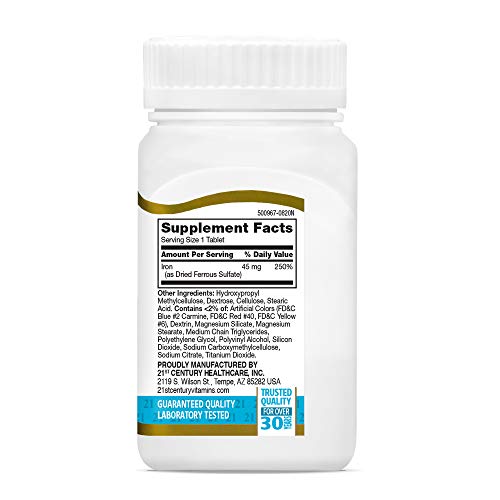 21st Century Slow Release Iron Tablets, 60 Count Nirvana Guru