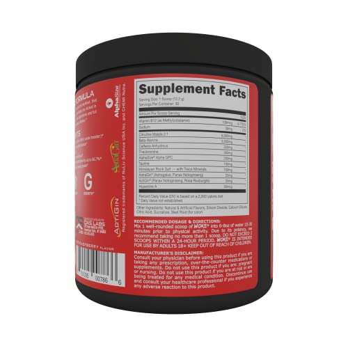Bucked Up - Woke - HIGH STIM Pre Workout - Best Tasting - Focus Nootropic, Pump, Strength and Growth, 30 Servings (Strawberry Kiwi) Nirvana Guru