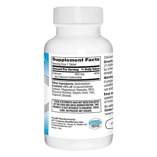 21st Century Calcium Supplement, 600 mg, 400 Count Nirvana Guru
