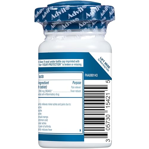 Advil Liqui-Gels minis Pain Reliever and Fever Reducer, Pain Medicine for Adults with Ibuprofen 200mg for Pain Relief - 200 Liquid Filled Capsules