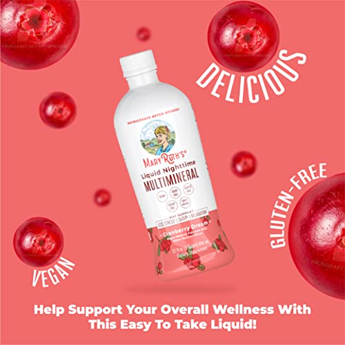 MaryRuth's Liquid Nighttime Multimineral | NO Melatonin | Bedtime Routine | Magnesium Citrate | Calcium | Zinc | Vitamin D3| Available in 4 Flavors | Vegan | Sugar Free | Gluten Free | 32 Oz - Nirvana Guru