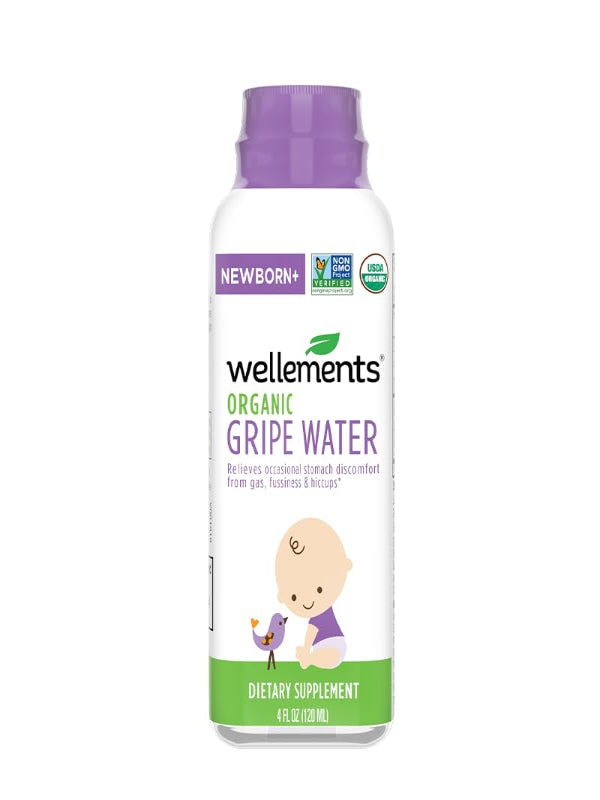 Wellements Organic Gripe Water | Relieves Occasional Stomach Discomfort from Baby Gas, Colic, Hiccups and Fussiness | Certified Organic and Non-GMO | No Artificial Flavors | 4 Fl Oz. | Ages Newborn+ Nirvana Guru