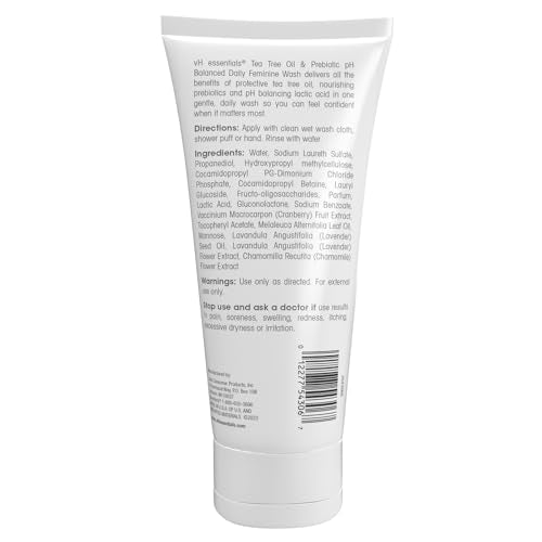 vH essentials, Ph Balanced Daily Feminine Wash, Tea Tree Oil & Prebiotic, 6, Fl Oz, (Pack Of 1) 54306 Clear Nirvana Guru
