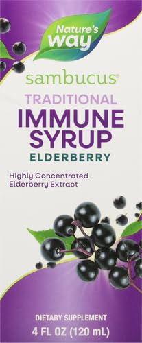 Nature’s Way Sambucus Elderberry Traditional Immune Syrup, Highly Concentrated Black Elderberry Extract, Traditional Immune Support*, Delicious Berry Flavored, 8 Fl Oz (Packaging May Vary) - Nirvana Guru