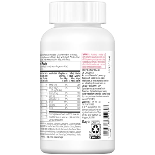 Flintstones Vitamins Chewable Kids Multivitamin with + Extra Iron for Toddler & Kid with Vitamin C, D, Vitamin B12, 160 Count (Packaging Will Vary) Nirvana Guru