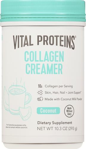 Vital Proteins Collagen Coffee Creamer, Coconut Milk based & Low Sugar Powder with Collagen Peptides Supplement - Supporting Healthy Hair, Skin, Nails with Energy-Boosting MCTs - Mocha 11.2oz - Nirvana Guru