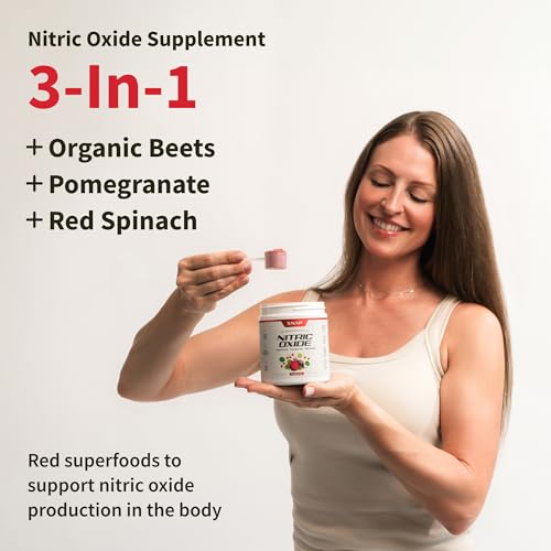 Snap Supplements Organic Beet Root Powder, Nitric Oxide Supplements for Men & Women, Beets, Pomegranate, B Vitamins & Red Spinach, Energy, Heart Health & Circulation Support, 30 Servings, Mixed Berry Nirvana Guru