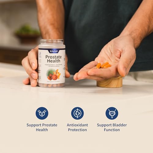 Snap Supplements Prostate Health Support Supplement, Saw Palmetto for Men Plus Stinging Nettle Root, Magnesium Citrate, Zinc and Plant Sterols, Supports Male Urinary Tract Health, 90 Capsules - Nirvana Guru
