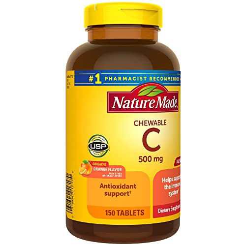 Nature Made Chewable Vitamin C 500 mg, Dietary Supplement for Immune Support, 150 Tablets, 150 Day Supply - Nirvana Guru