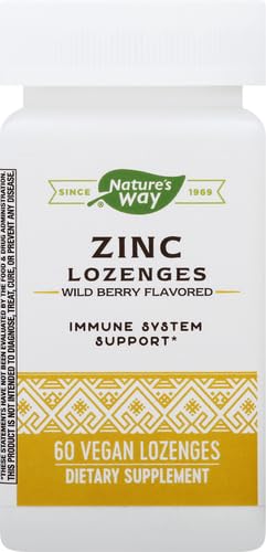 Nature's Way Zinc Lozenges with Vitamin C & Echinacea, Immune Support*, 23 mg of Zinc & 100 mg of Vitamin C per Serving, Wild Berry Flavored, 60 Lozenges (Packaging May Vary) - Nirvana Guru
