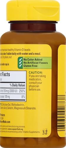 Nature Made Vitamin D3 2000 IU (50 mcg), Dietary Supplement for Bone, Teeth, Muscle and Immune Health Support, 400 Tablets, 400 Day Supply - Nirvana Guru