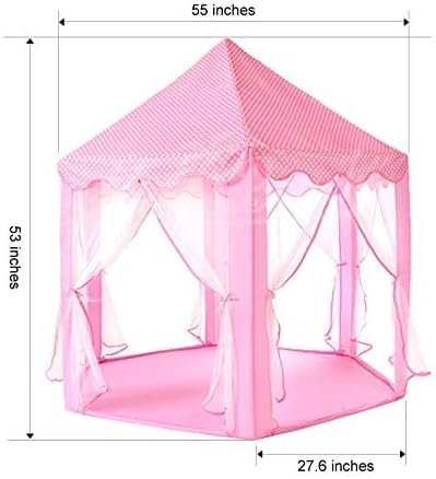 Monobeach Princess Tent Girls Large Playhouse Kids Castle Play Tent with Star Lights Toy for Children Indoor and Outdoor Games, 55'' x 53'' (DxH) Nirvana Guru