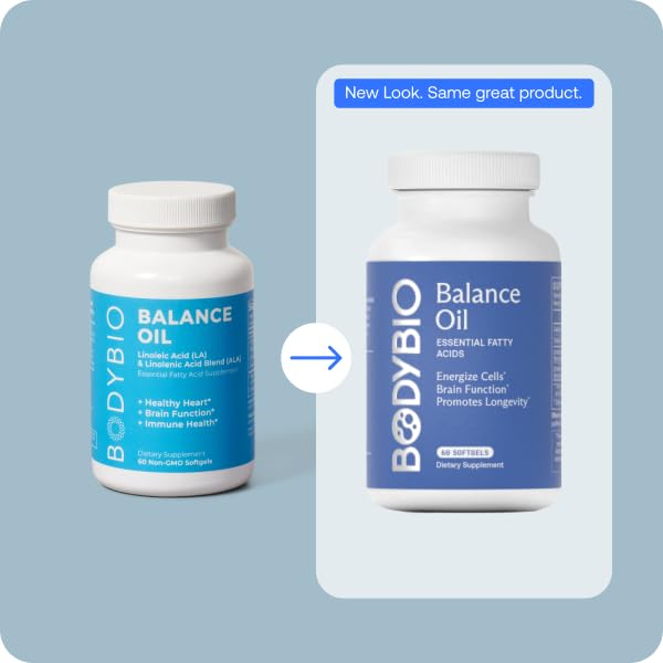 BodyBio Balance Oil - Vegan Omega 3 6 Supplement – Cold-Pressed Safflower & Flaxseed Oil – Supports Brain Function, Healthy Skin, and Mood Nirvana Guru