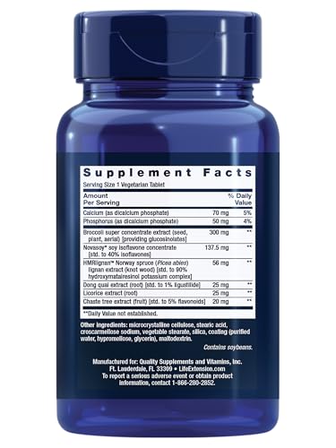 Life Extension Estrogen for Women, Helps Relieve hot Flashes and Night Sweats, Soy isoflavones, Norway Spruce Extract, chasteberry, Hormone-Free, Gluten Free, Non-GMO, Vegetarian, 30 Tablet - Nirvana Guru