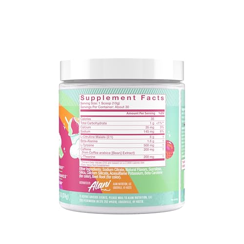 Alani Nu Pre Workout Powder Hawaiian Shaved ICE, Amino Energy Boost, Endurance Supplement, Sugar Free, 200mg Caffeine, L-Theanine, Beta-Alanine, L-Citrulline, 30 Servings Nirvana Guru