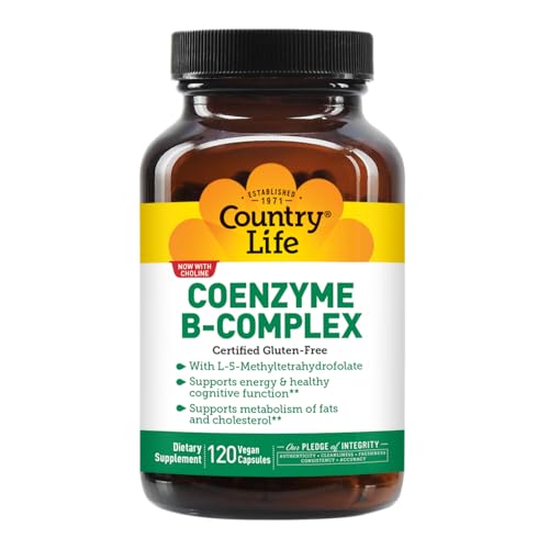 Country Life Coenzyme B-Complex, 120 Capsules – Supports Energy & Metabolism, Mood & Cognitive Function – Vegan, Gluten-Free, Bioavailable B Vitamins with Choline Nirvana Guru