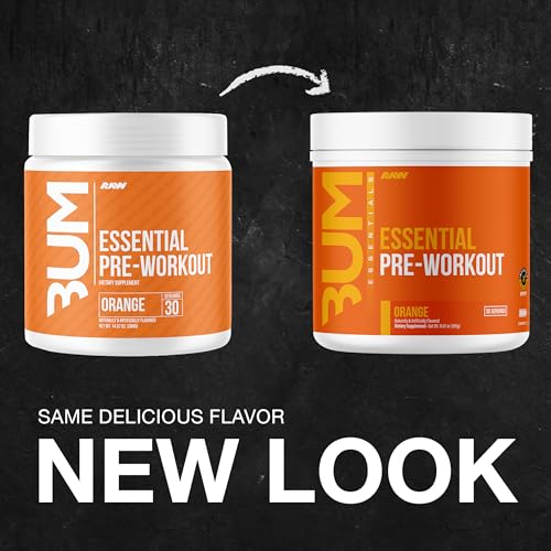RAW Nutrition - Essential Pre - Chris Bumstead Pre Workout Formula, Sports Nutrition Pre-Workout Powders | Men & Womens Drink, Energy Powder for Working Out (Peach Mango)