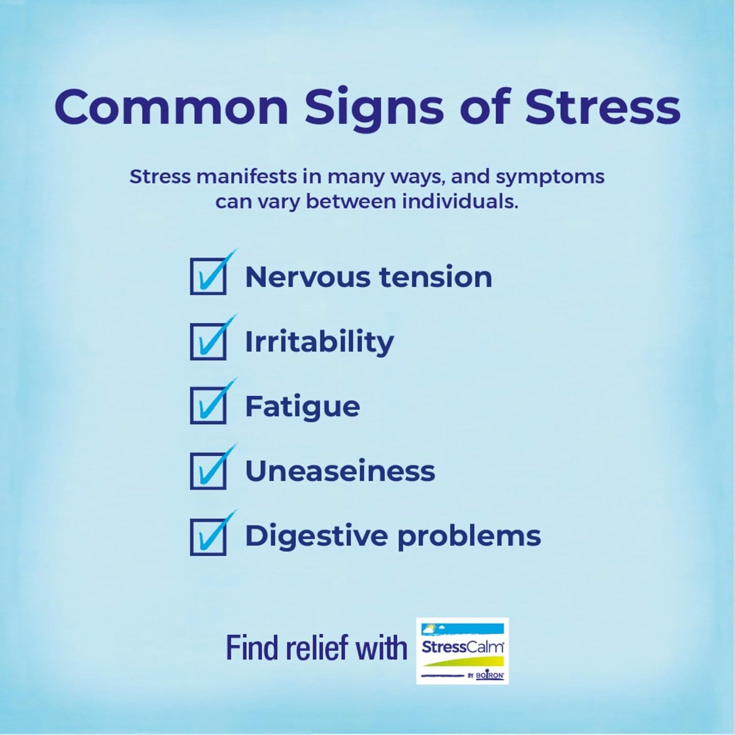 Boiron StressCalm for Relief of Stress, Anxiousness, Nervousness, Irritability, and Fatigue - 60 Count - Nirvana Guru