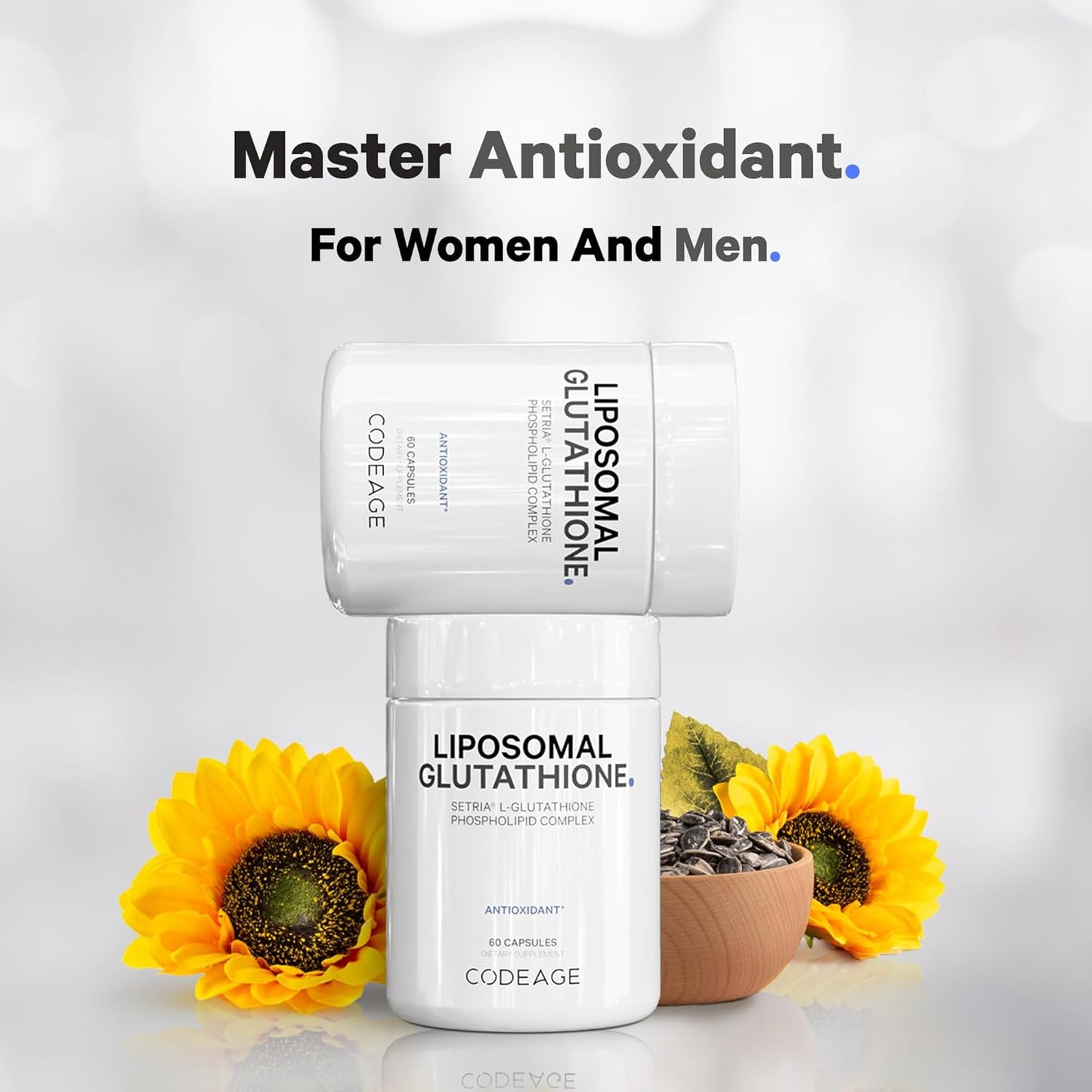 Codeage Liposomal Glutathione Supplement - Pure Reduced Setria L-Glutathione, Liposomal Delivery, Phospholipid Complex - Encapsulated Glutathione Powder Pills - Vegan, Non-GMO - 60 Capsules - Nirvana Guru