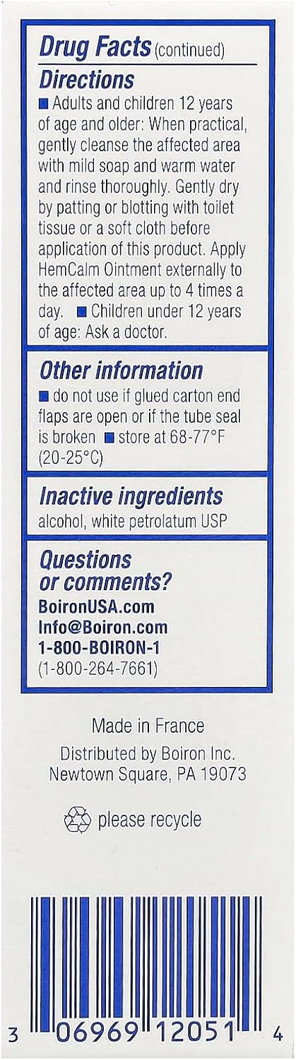 Boiron HemCalm Ointment for Hemorrhoid Relief of Pain, Itching, Swelling or Discomfort - 1 oz - Nirvana Guru