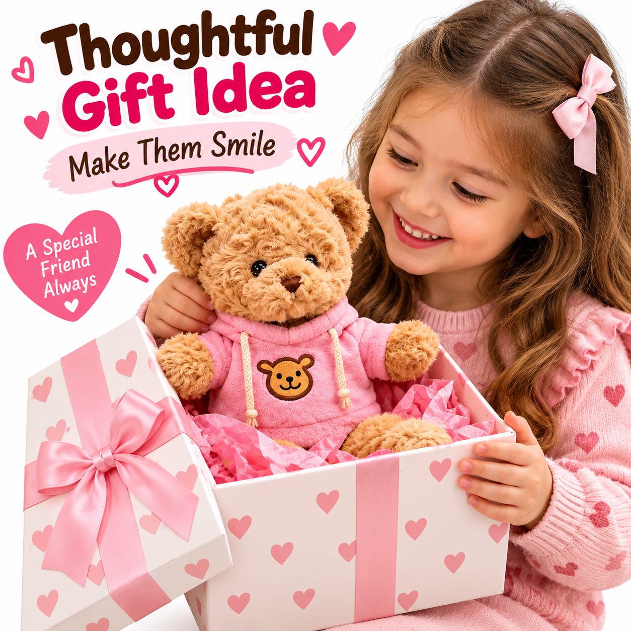 Soft Teddy Bear Stuffed Animals - 11.8'' Teddy Bear Plush Toy Wearing Sweater Birthday Christmas Valentine’s Day Gift for Kids Girlfriend (Pink)