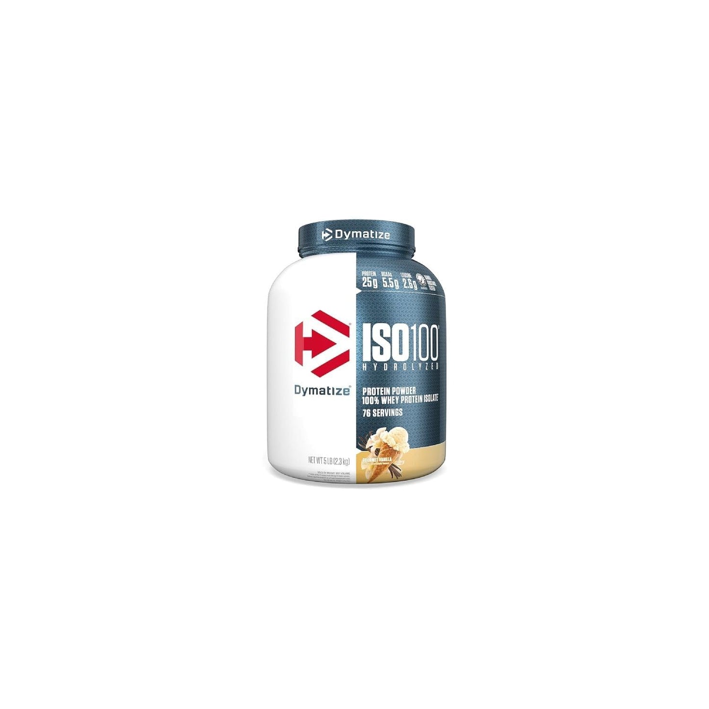 Dymatize ISO100 Whey Protein Powder Isolate, Gourmet Chocolate, 25g of Protein, 20 Servings, 5.5g BCAAs, Less Than 120 Cal., Gluten Free, 1g Fat, 1g Sugar, 2g Carb