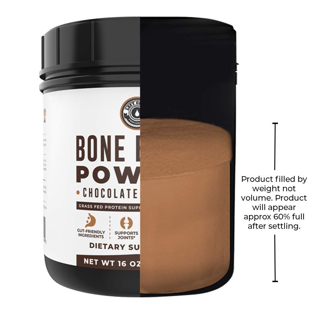 Bone Broth Protein Powder, Chocolate, Grass Fed 2lbs, 42 servings 16g protein, 13g Collagen. Low Carb, 2 net Carb, Dairy Free, Keto Friendly Bone Broth Protein Supplement with Collagen Types I & III - Nirvana Guru