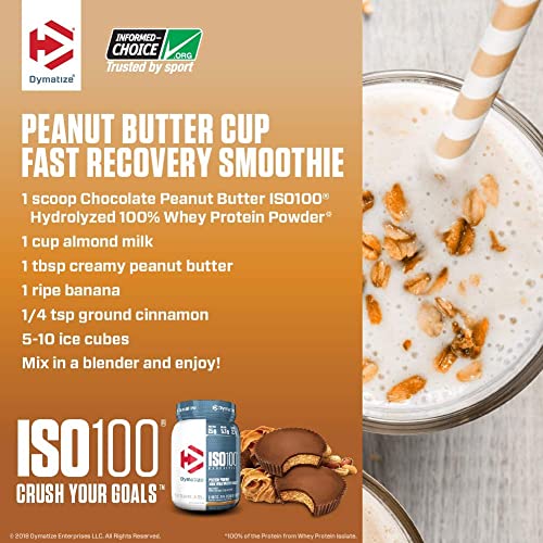 Dymatize ISO100 Whey Protein Powder Isolate, Gourmet Chocolate, 25g of Protein, 20 Servings, 5.5g BCAAs, Less Than 120 Cal., Gluten Free, 1g Fat, 1g Sugar, 2g Carb