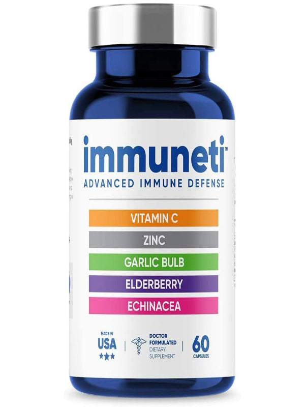 Immuneti - Advanced Immune Defense, 6-in-1 Powerful Blend of Vitamin C, Vitamin D3, Zinc, Elderberries, Garlic Bulb, Echinacea - 3 Pack - Supports Overall Health Nirvana Guru